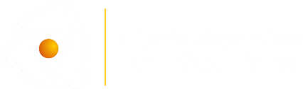 Zion’s Assistive Tech Solutions white logo: a stylized white, purple, and gold abstract icon representing accessibility, with a central dot and circular swooshes.