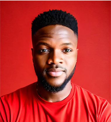 Yakubu Bobai Ephraim, Accessible Web Developer at ZATS, smiling and wearing a red shirt.